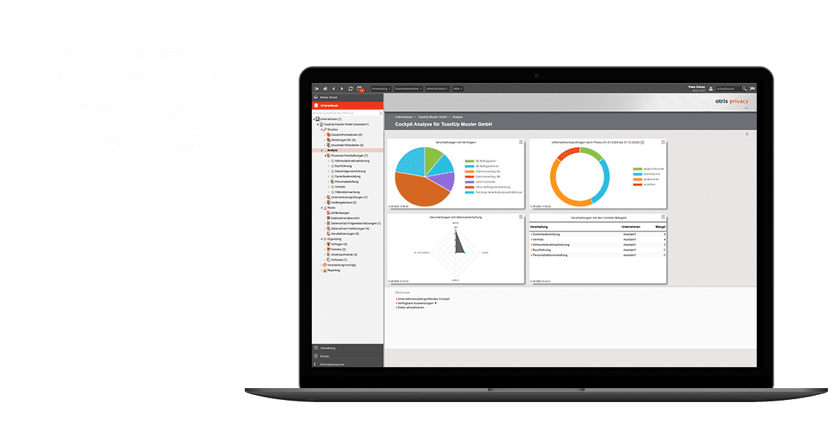 Analyse-Beispiel der Datenschutzmanagement-Software otris privacy