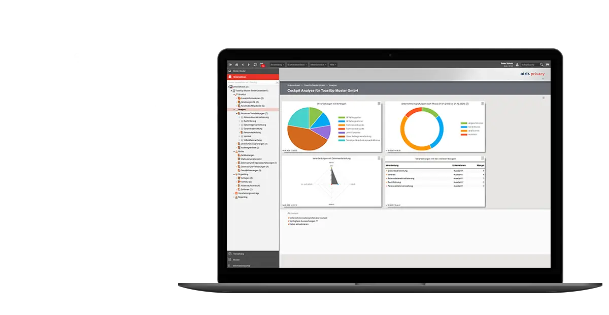 Analyse-Beispiel der Datenschutzmanagement-Software otris privacy