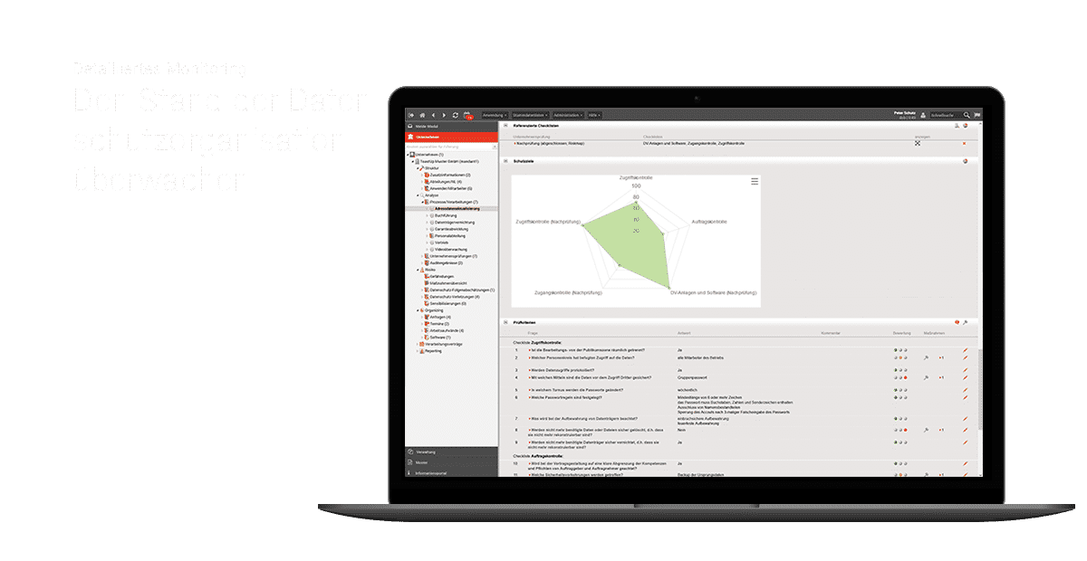 Netzdiagramm Beispiel - Datenschutzmanagement-Software otris privacy