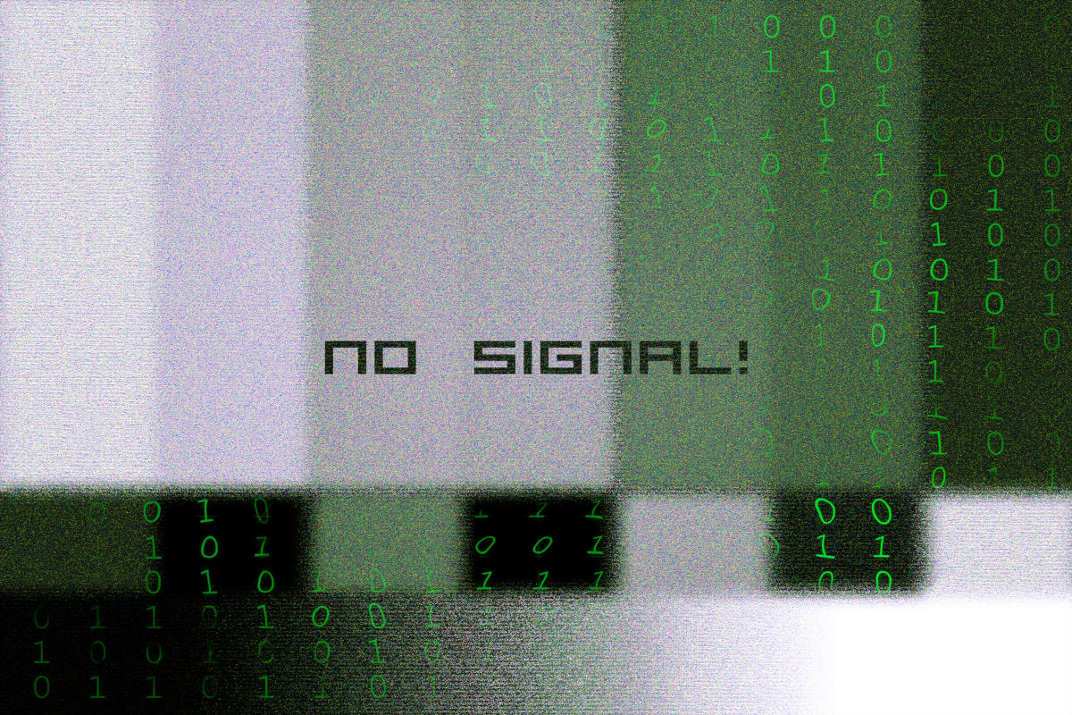 Bildschirm mit der Aufschrift "no signal"
