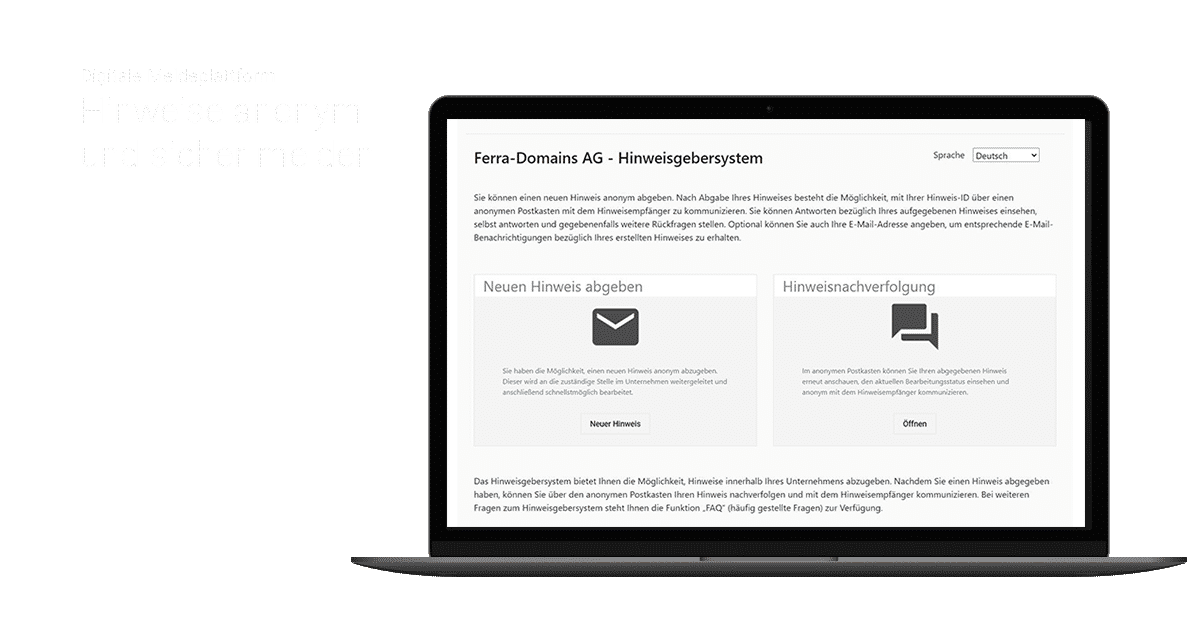 Digitale Meldeplattform - otris Hinweisgebersystem