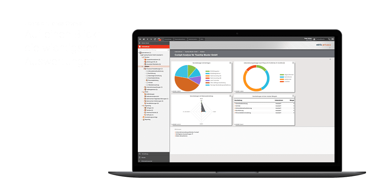 Analyse-Beispiel der Datenschutzmanagement-Software otris privacy