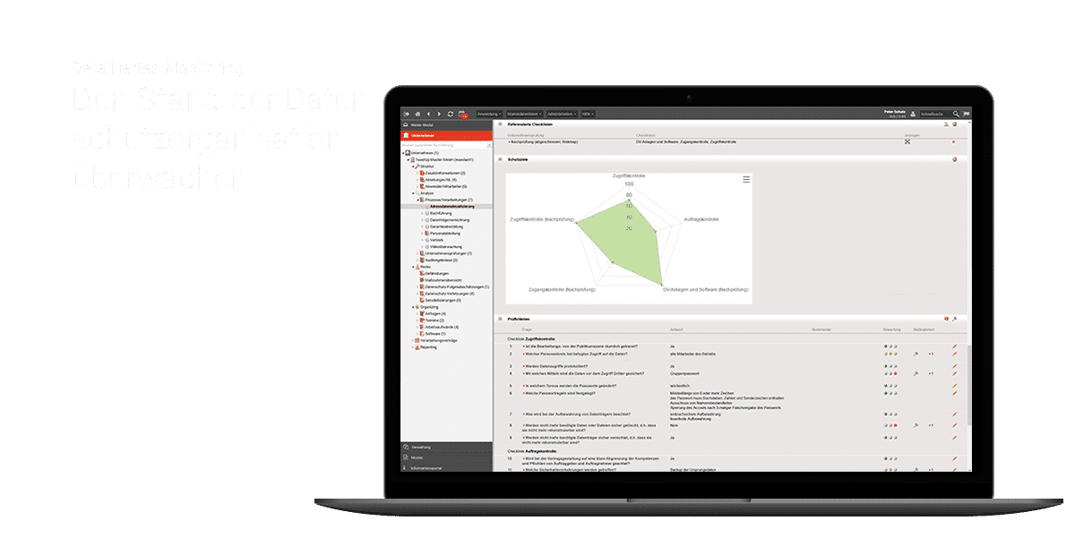 Netzdiagramm Beispiel - Datenschutzmanagement-Software otris privacy