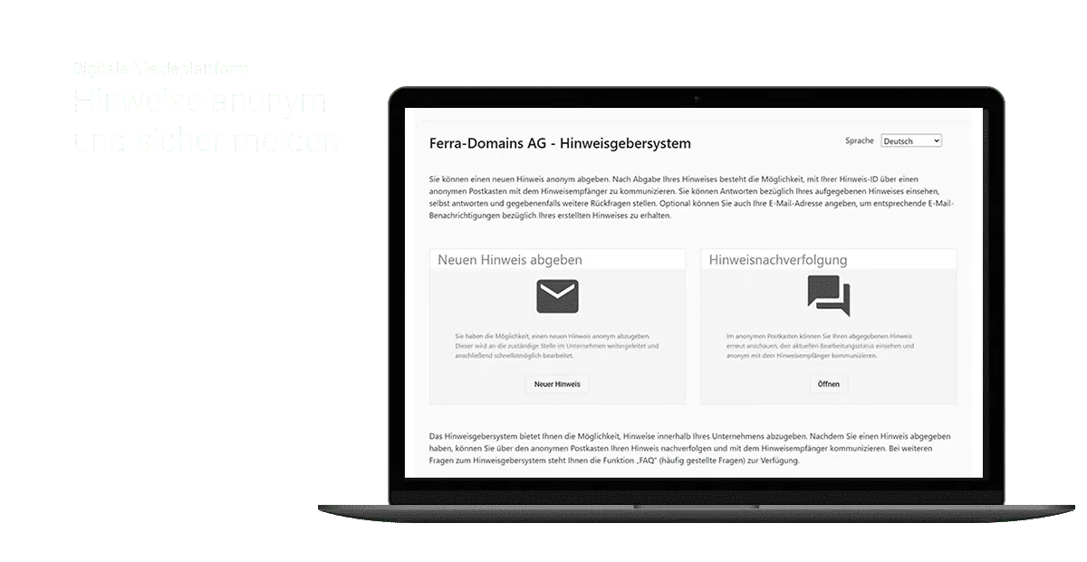 Digitale Meldeplattform - otris Hinweisgebersystem